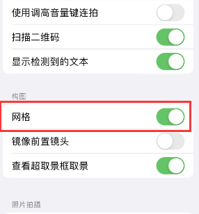 潭牛镇苹果手机维修网点分享iPhone如何开启九宫格构图功能 