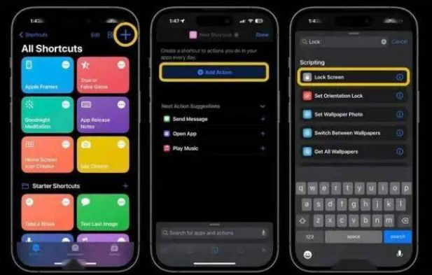 潭牛镇苹果14锁屏维修店分享iPhone14升级iOS16.4后如何创建锁屏快捷方式 