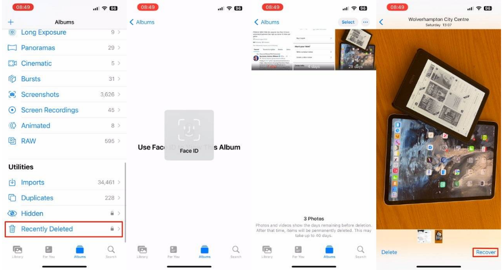 潭牛镇苹果14维修分享 iPhone14 上恢复已删除的照片 