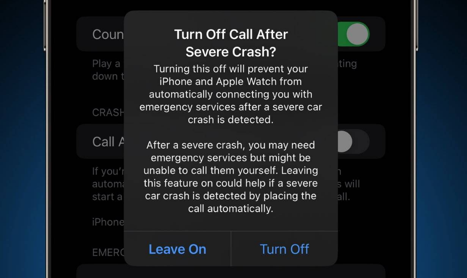潭牛镇苹果14维修分享 iPhone 14 和 Apple Watch 上关闭崩溃检测 